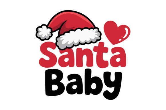 Charming Santa Baby Vector Icons for Holiday Graphics
