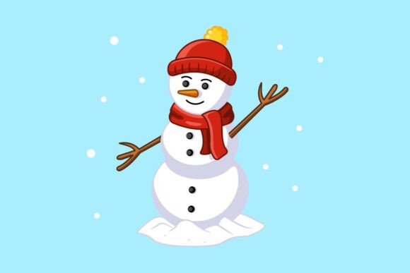 Cheerful Snowman in Winter: A Charming Embroidery Design