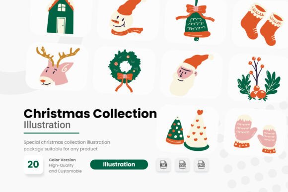 Chrismast Collection Illustrations: A Modern Graphics Set