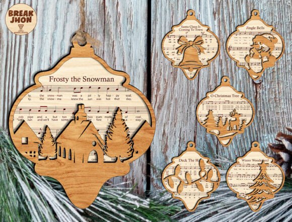 Christmas Carol Ornament SVG Bundle for Winter Amp