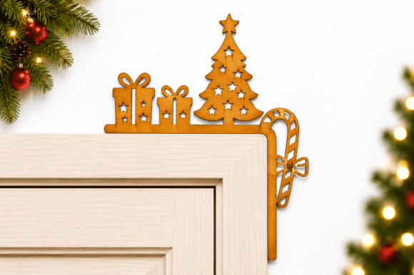Christmas Door Corner SVG: A Festive Laser Cutting Asset
