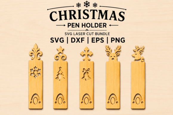 Christmas Pen Holder SVG Bundle: Perfect for Winter Amp Projects
