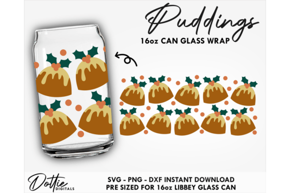 Christmas Pudding 16oz Libbey Can SVG for Creative Crafts
