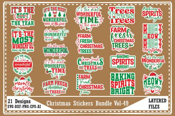 Christmas Stickers Bundle Vol-49: A Must-Have for Holiday Crafts