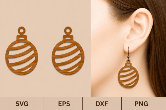 Christmas Winter Earrings SVG for Laser Cutting