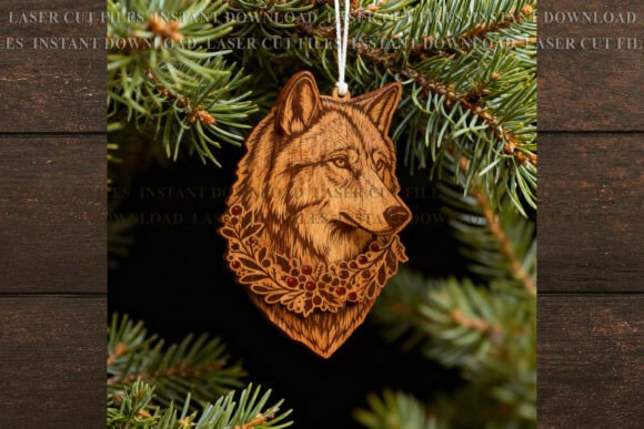 Christmas Wolf Ornament SVG: A Unique Laser Engraving Graphic