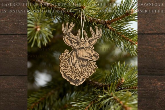 Deer Stag Ornament SVG for Laser Engraving Graphics