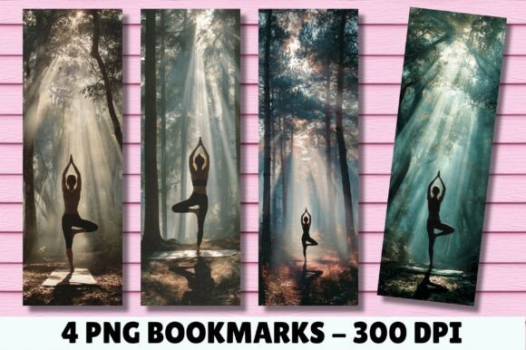 Ethereal Forest Sunbeam Yoga Bookmark: A Graphics Gem