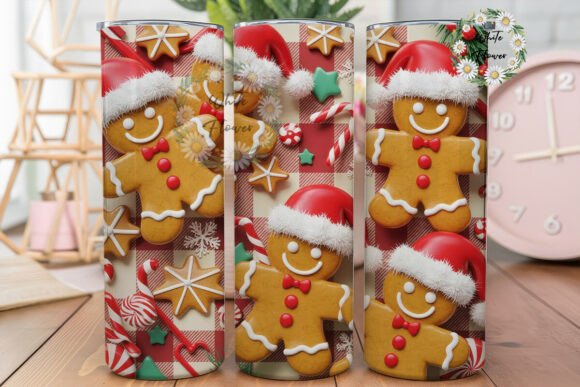 Gingerbread Christmas Plaid Tumbler Wrap: A Festive Graphics Asset
