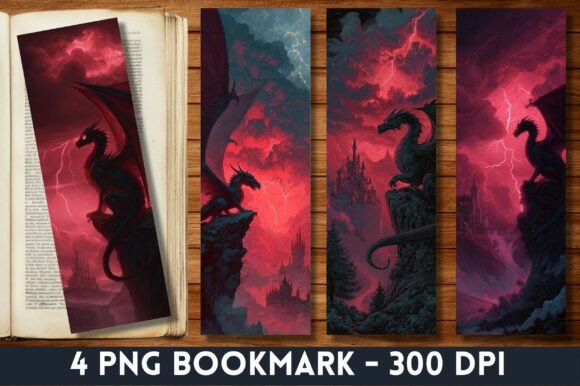 Gothic Fantasy Thunder Dragon Bookmark: A Crafty Graphics Gem