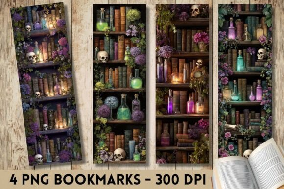 Magical Fantasy Blue Library Bookmark: A Crafty Graphics Gem