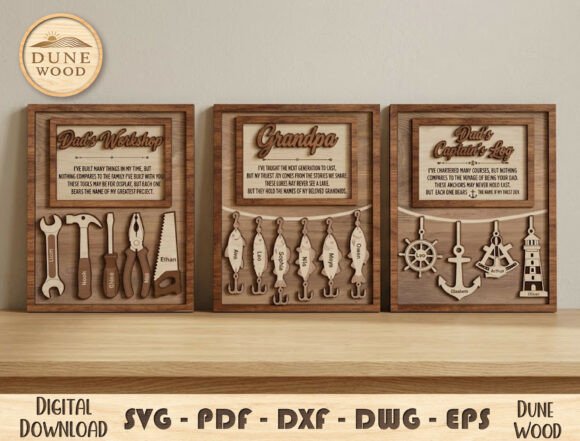 Perfect Laser Cutting for Father's Day: Dad Grandpa Gift Frame SVG