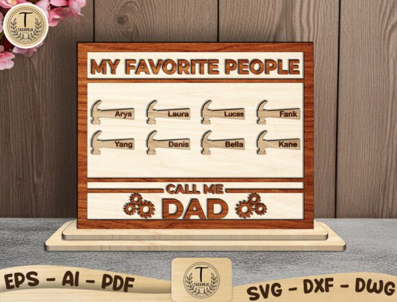 Personalized Dad Sign SVG for Father's Day Laser Cutting