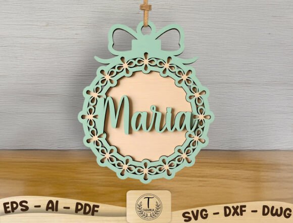 Personalized Name Ornament SVG for Laser Cutting