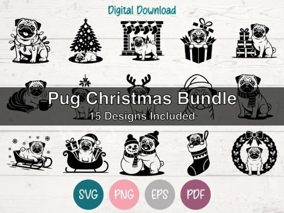 Pug Christmas SVG Clipart Bundle Review