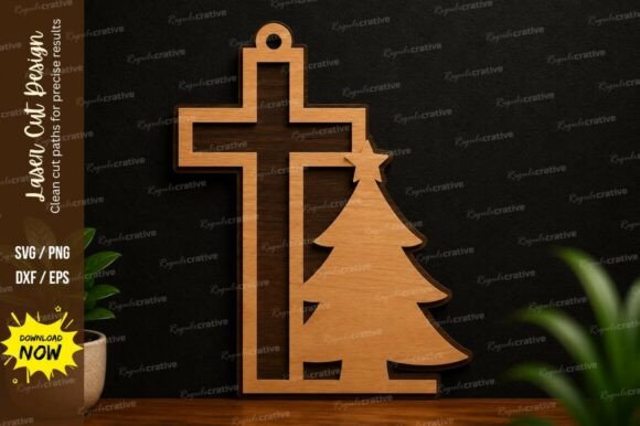 Review: Cross Christmas Tree Laser Cut SVG for Wall Decor