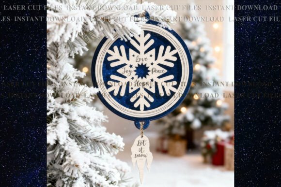 Review: Snowflake Words Christmas Suncatcher SVG for Graphics and Laser Engraving
