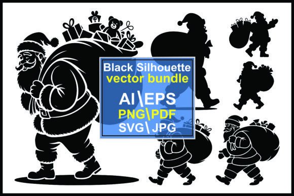 Silhouettes Santa Claus Carrying Large: A Versatile Graphics Collection