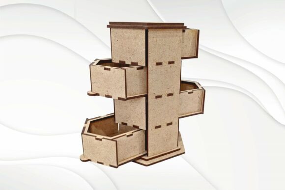 Sliding Jewelry Box 4 Floors: A Laser Cutting Gift Box