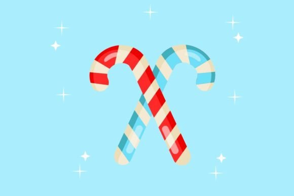 Two Crossed Candy Canes: A Festive Graphics Illustration
