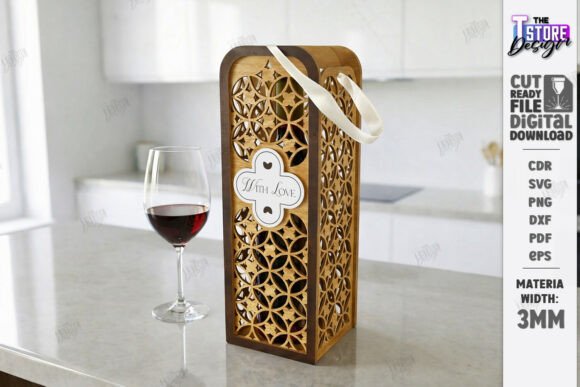 Wine Bottle Box SVG: A Laser Cutting Asset for Crafters