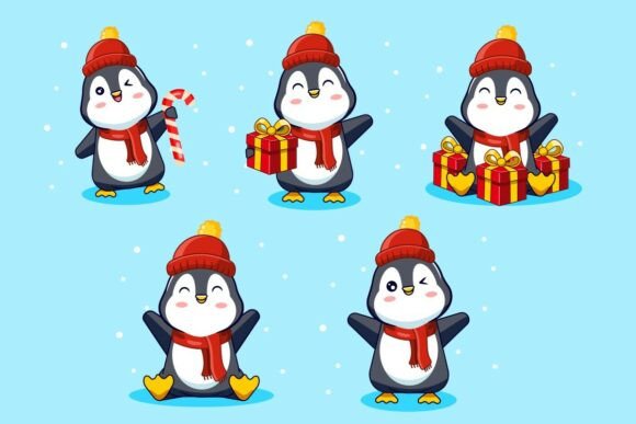 Winter Fashion Penguin Collection: Charming Graphics for Local Brands